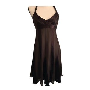 BCBGMaxAzria Halter Dress Sheer & Satin Stripes